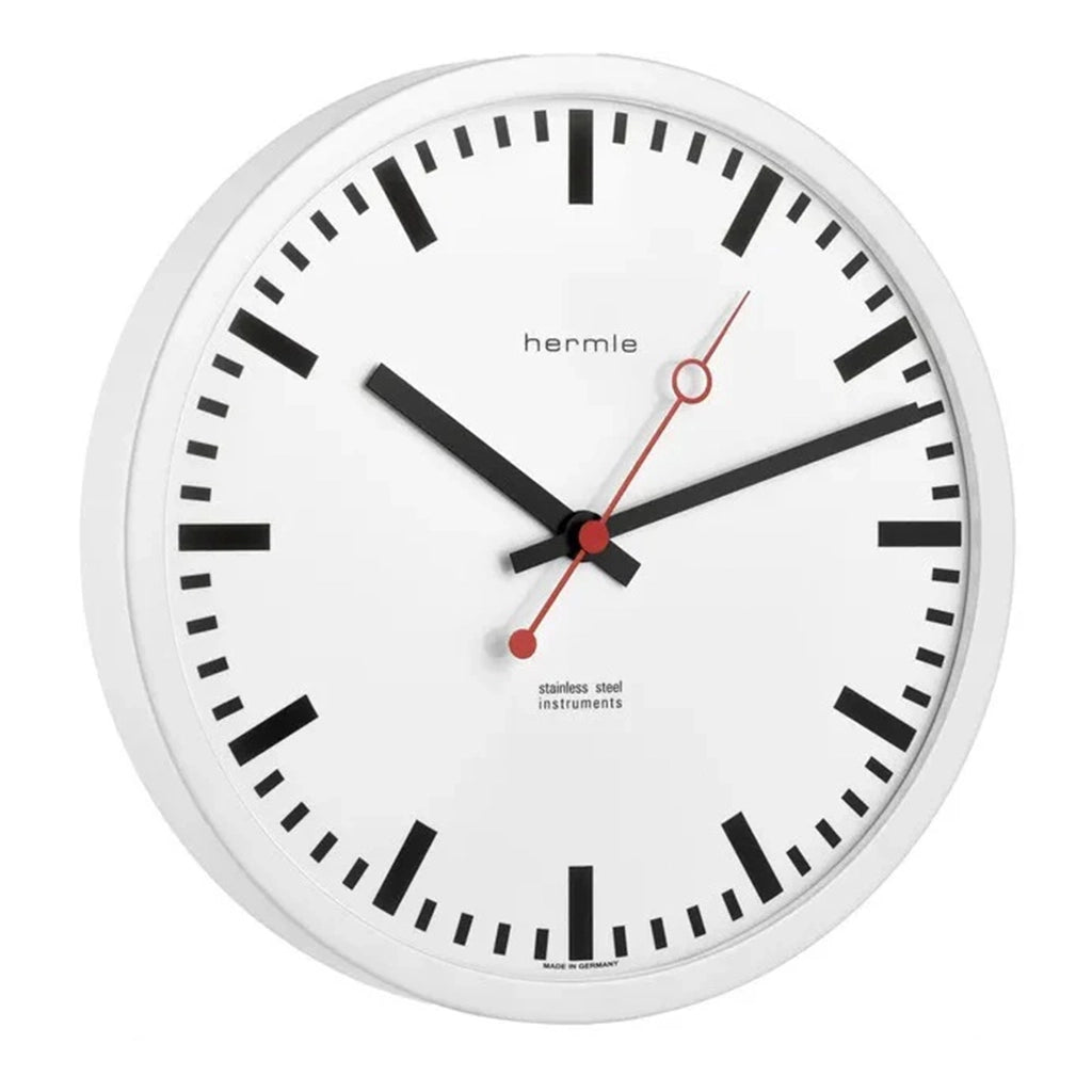 Hermle Grand Central Wall Clock in White - Premier Clocks