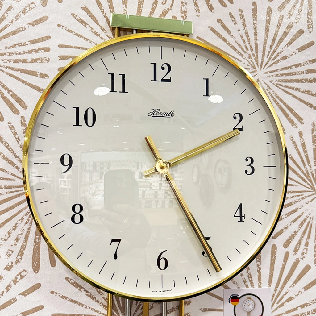 Hermle Highbury Wall Clock in Brass real front of the dial showing details - Premier Clocks