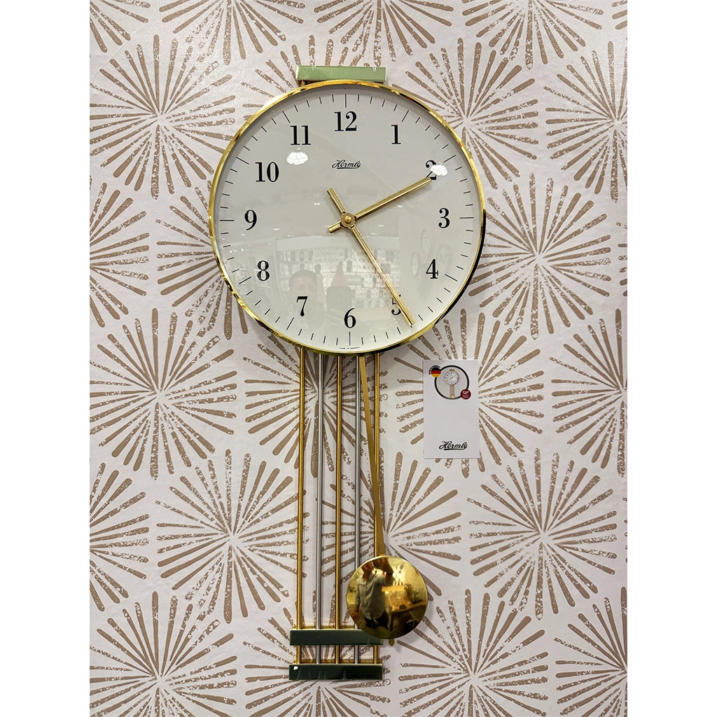 Hermle Highbury Wall Clock in Brass - Premier Clocks