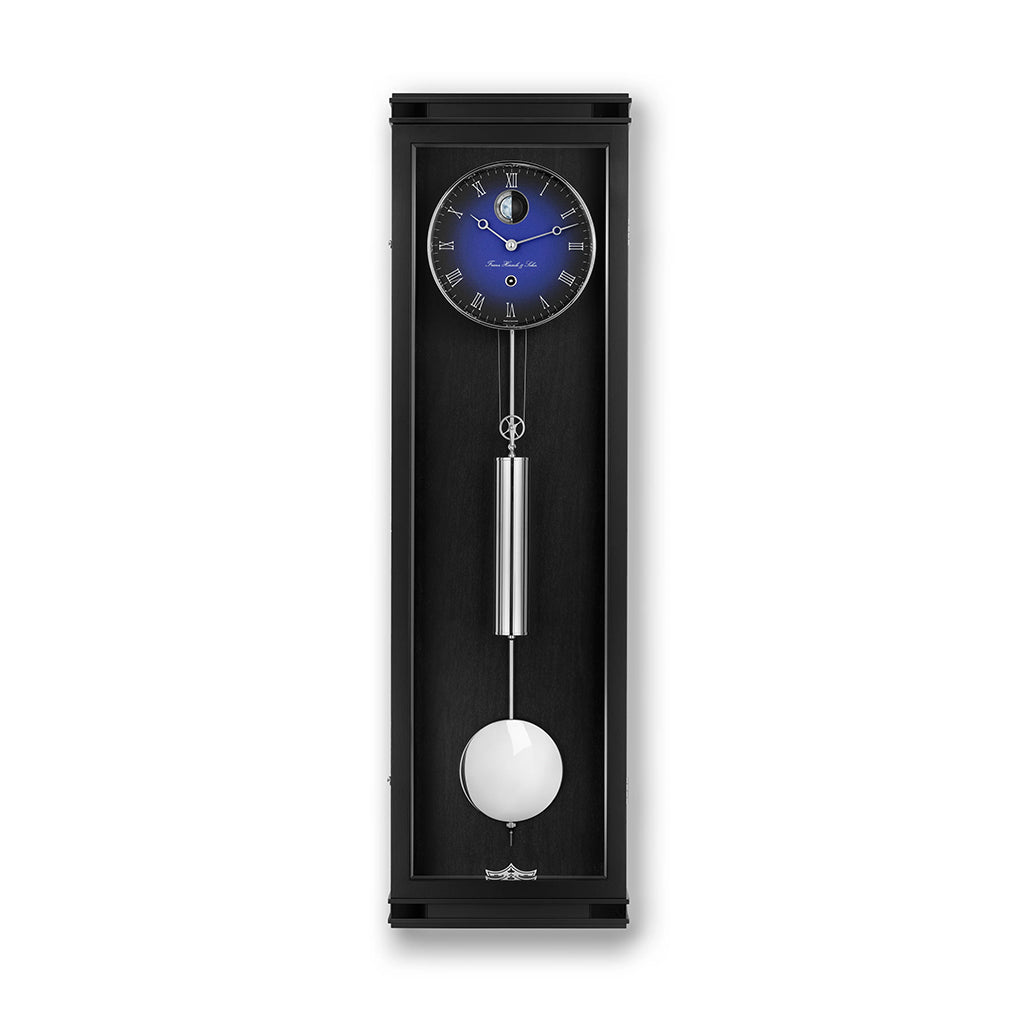Hermle Hudson Wall Clock in Black/Blue - Premier Clocks