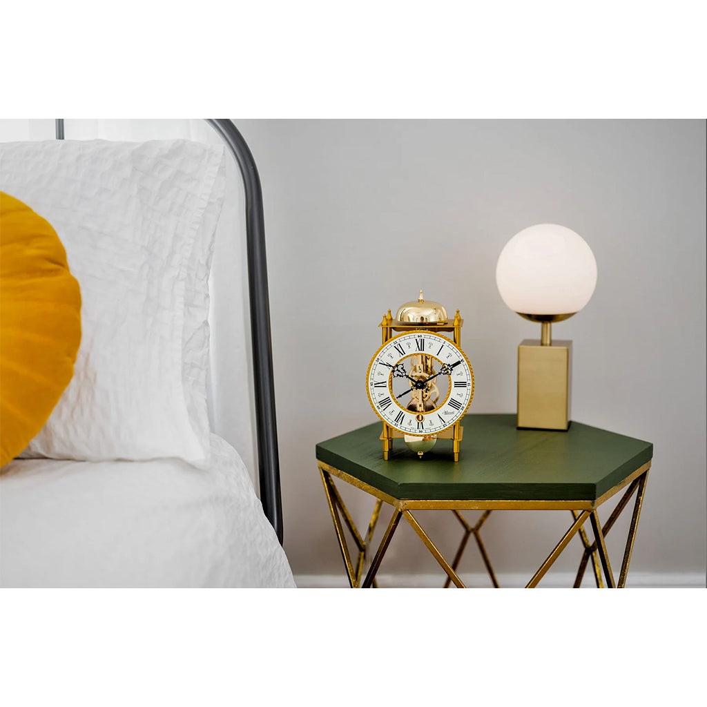 Hermle Lahr Mantel Clock in the bedroom interior decor - Premier Clocks