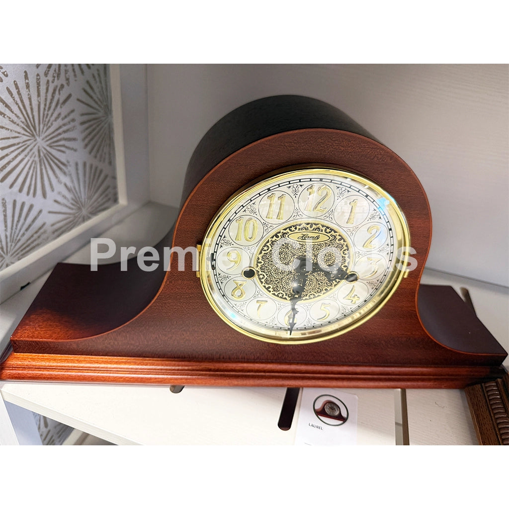 Hermle Laurel Mantel Clock in Cherry real photo of the top - Premier Clocks