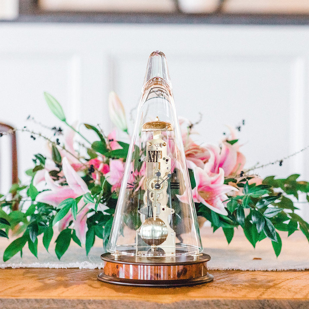 Hermle Leyton Mantel Clock in Light Cherry in decor - Premier Clocks