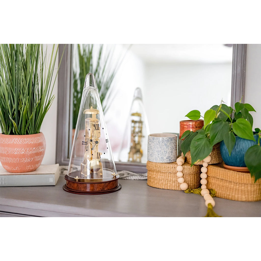 Hermle Leyton Mantel Clock in Mahogany decor details - Premier Clocks