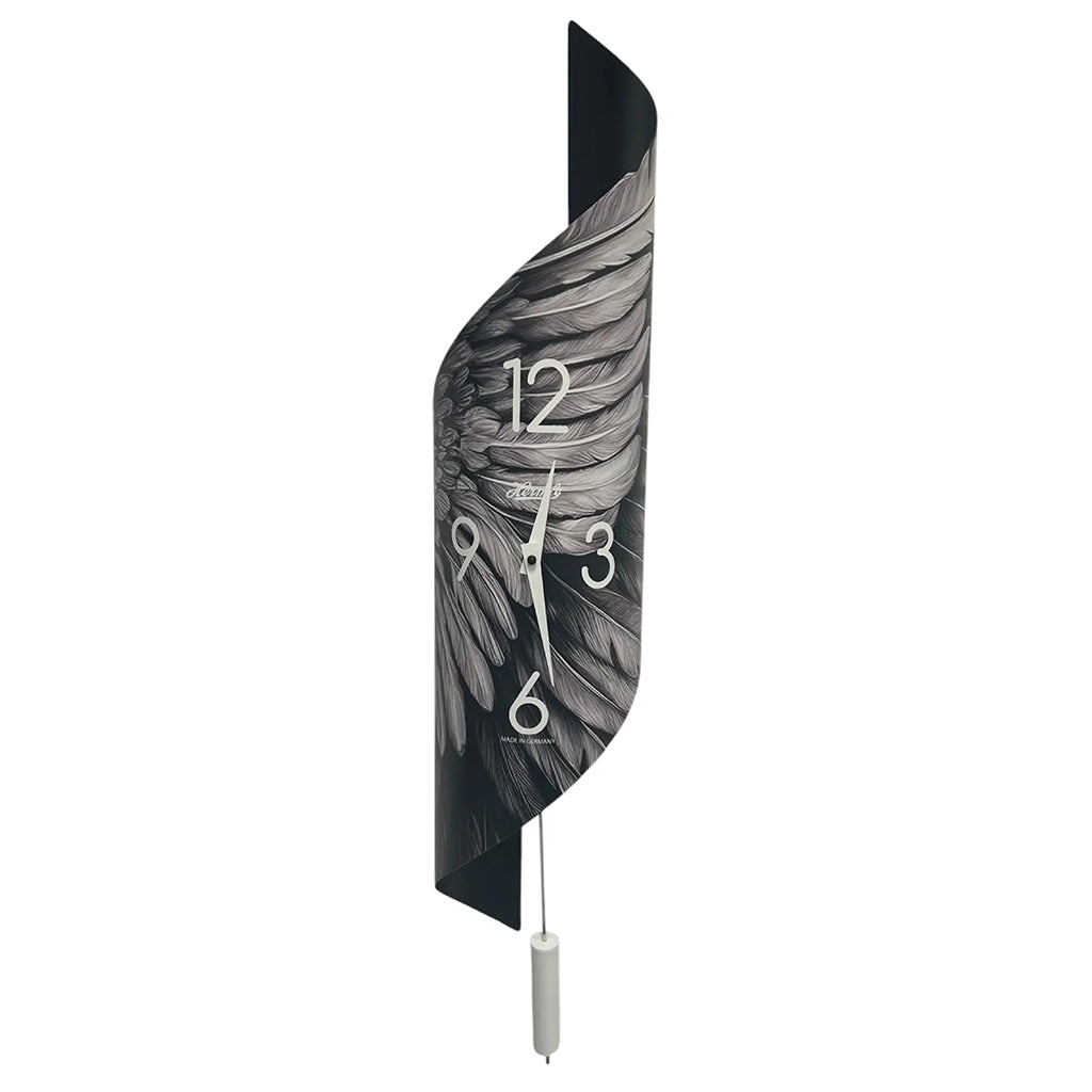 Hermle Lorna Wall Clock in Black/White Wings