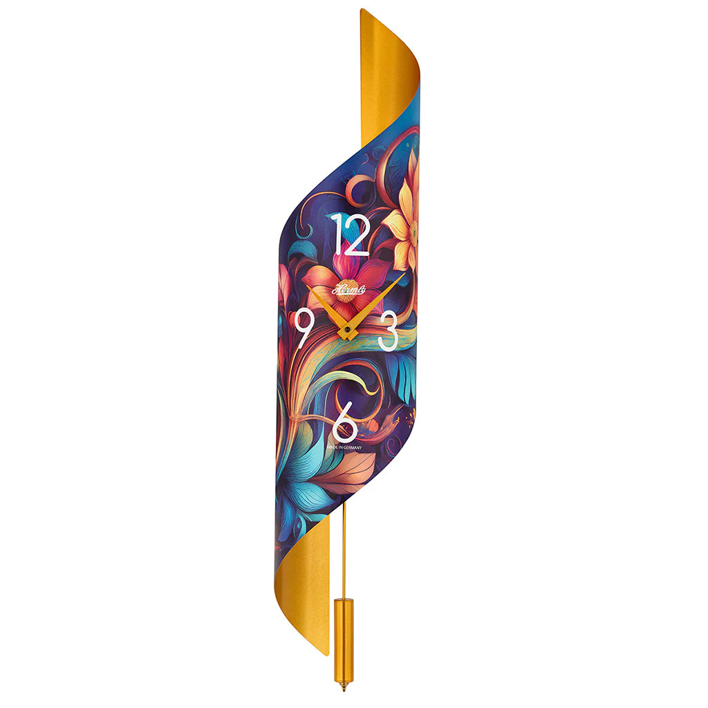 Hermle Lorna Wall Clock in Gold Floral - Premier Clocks