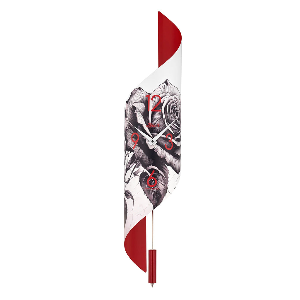 Hermle Lorna Wall Clock in Red Floral - Premier Clocks