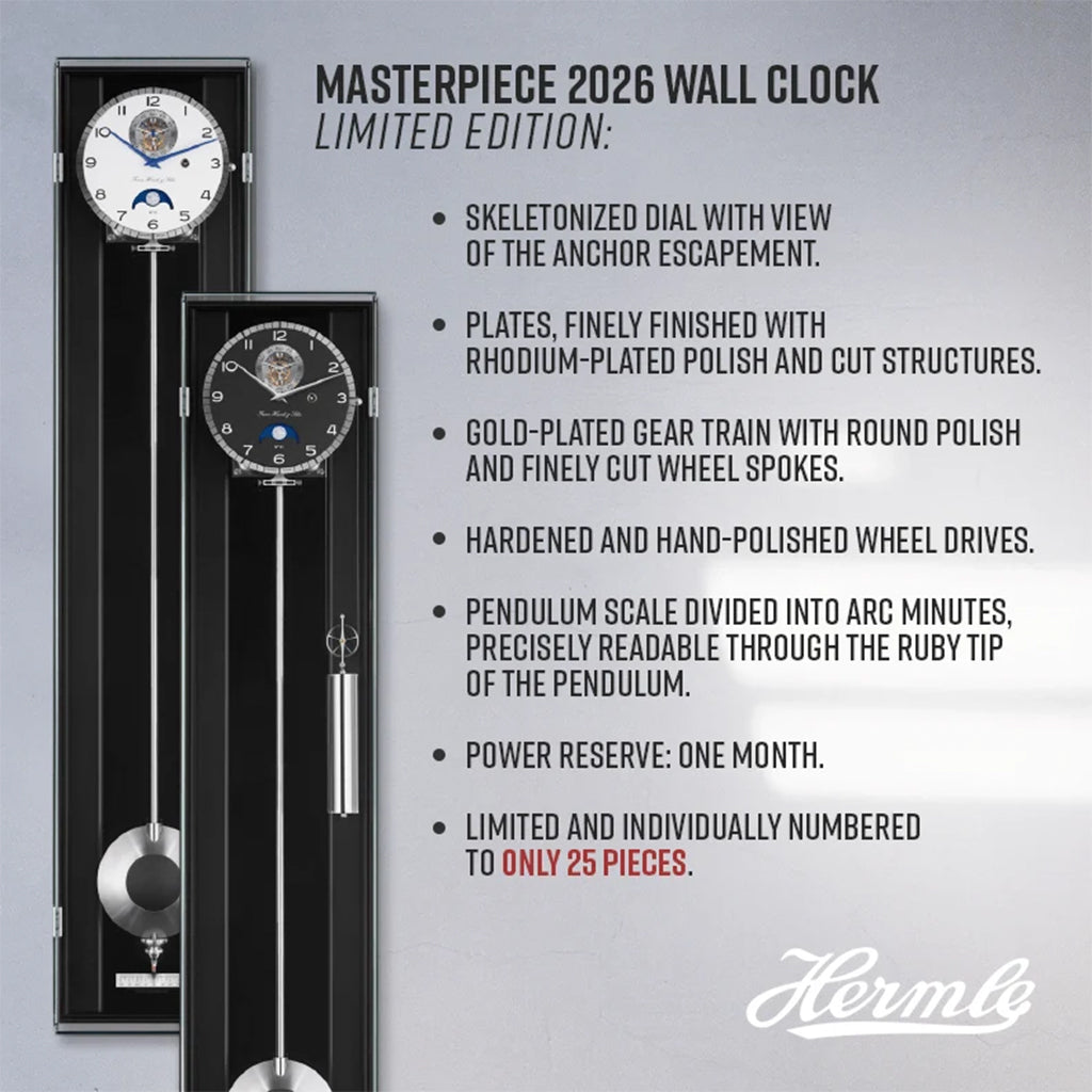 Hermle Masterpiece Wall Clock in Black (Limited Edition)
