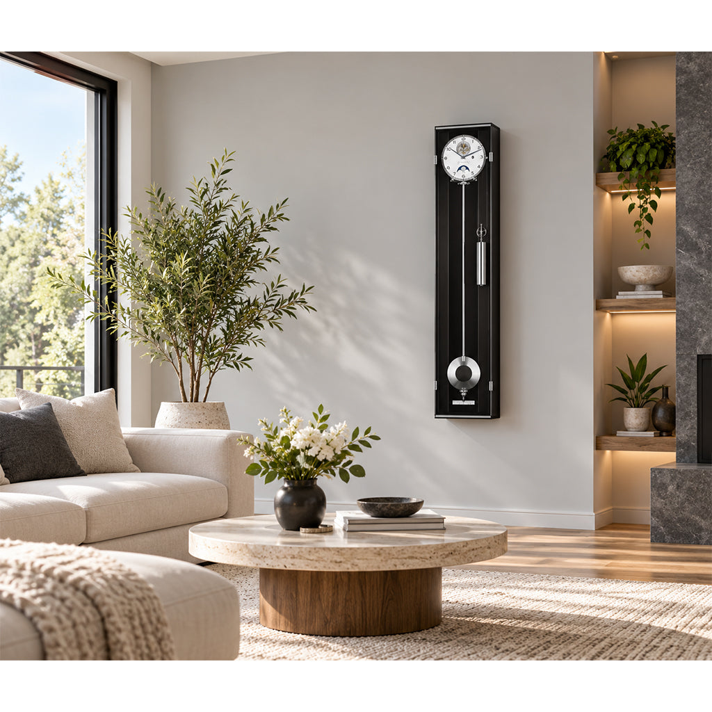 Hermle Masterpiece Wall Clock in Black/White (Limited Edition) in interior design - Premier Clocks