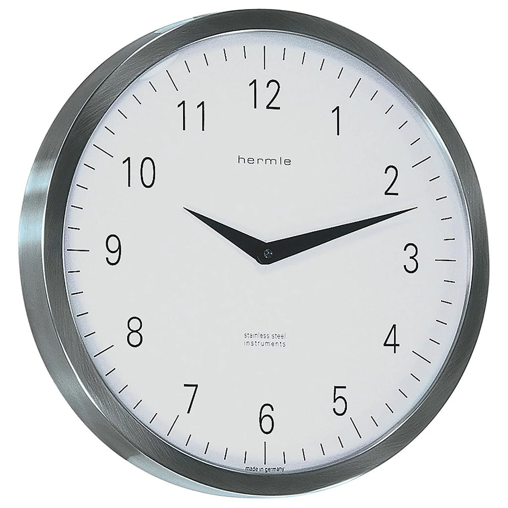 Hermle Metropolitan Wall Clock in Stainless Steel - Premier Clocks