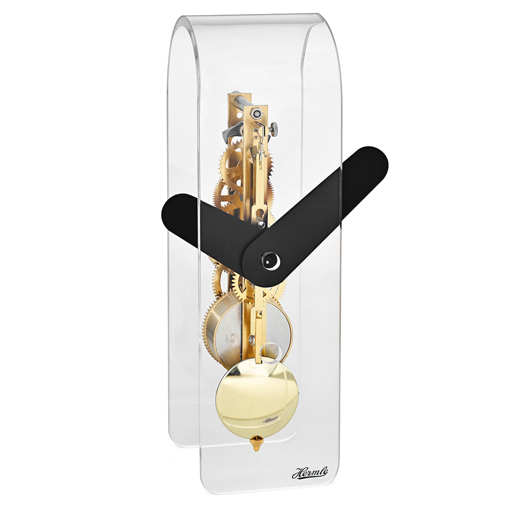 Hermle Miles Table Clock in Black/Brass - Premier Clocks