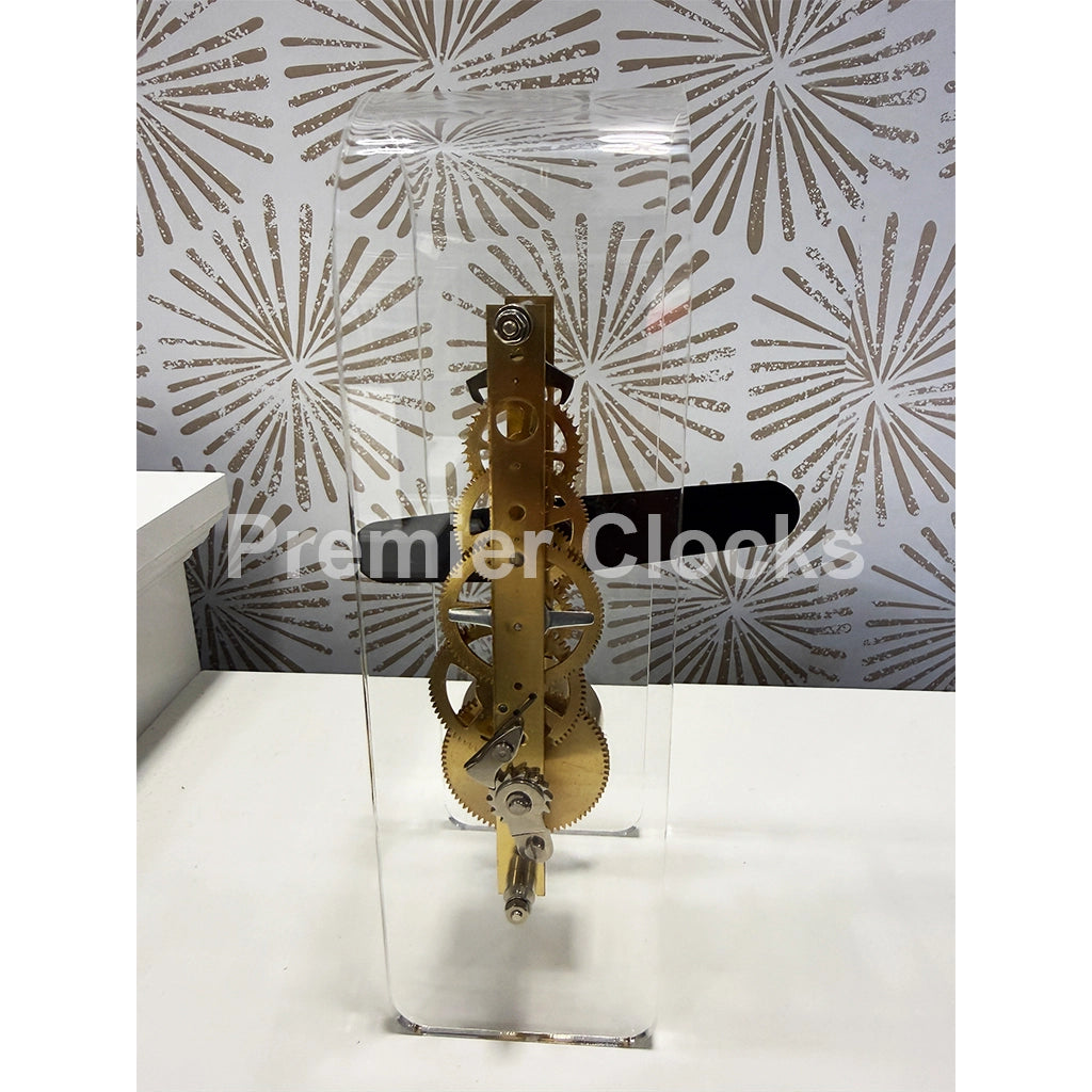 Hermle Miles Table Clock in Black/Brass real photo of the back - Premier Clocks