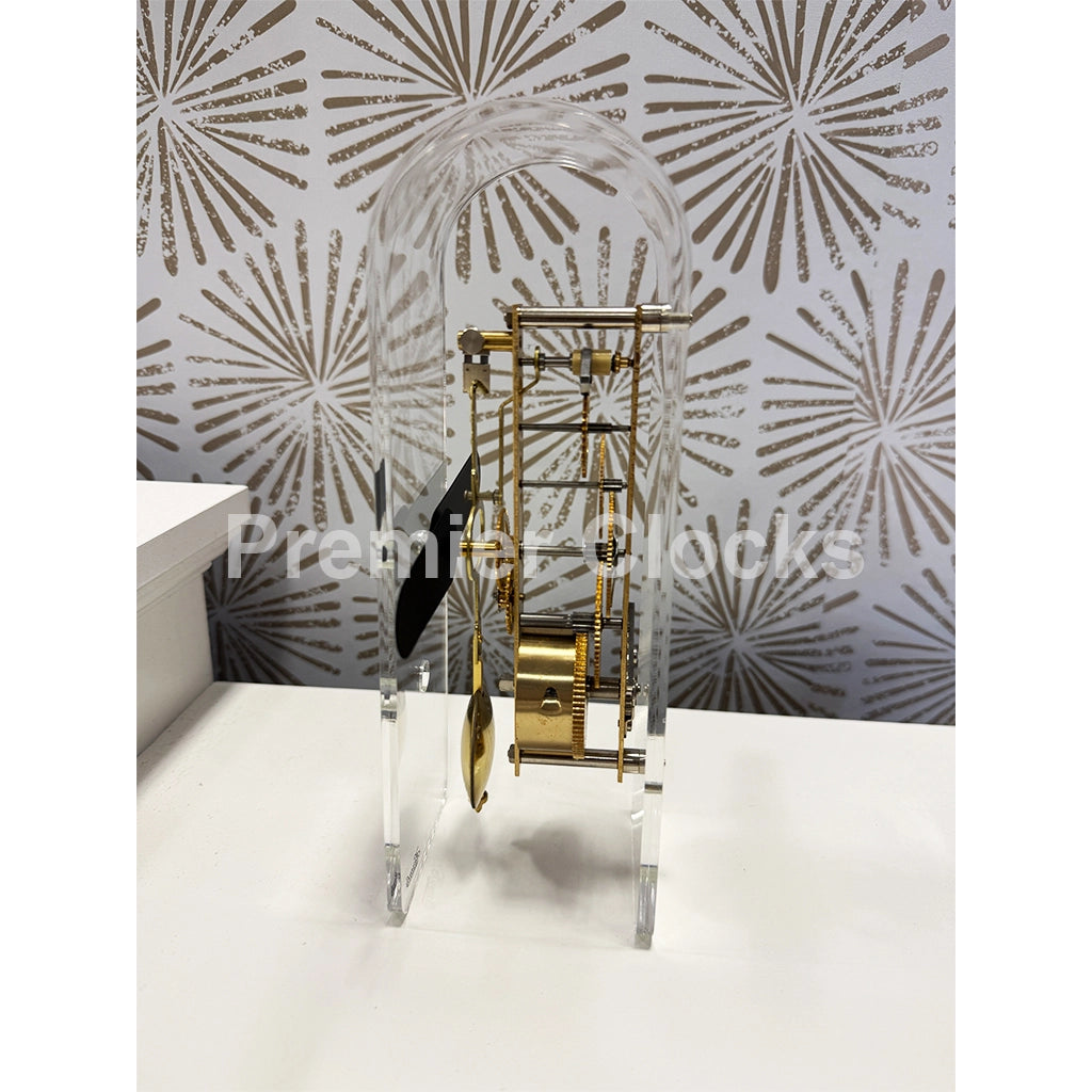 Hermle Miles Table Clock in Black/Brass real photo of the details - Premier Clocks
