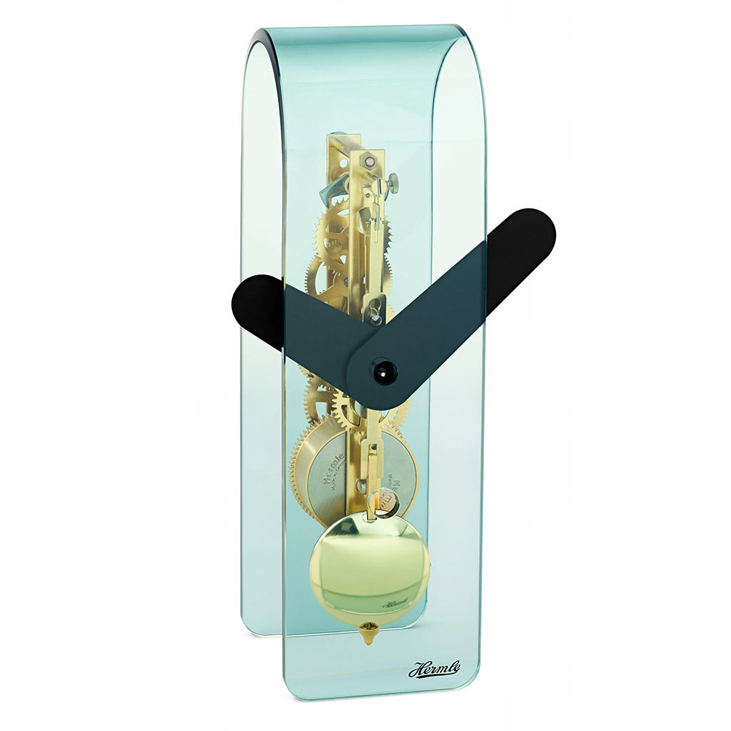 Hermle Miles Table Clock in Blue/Brass - Premier Clocks