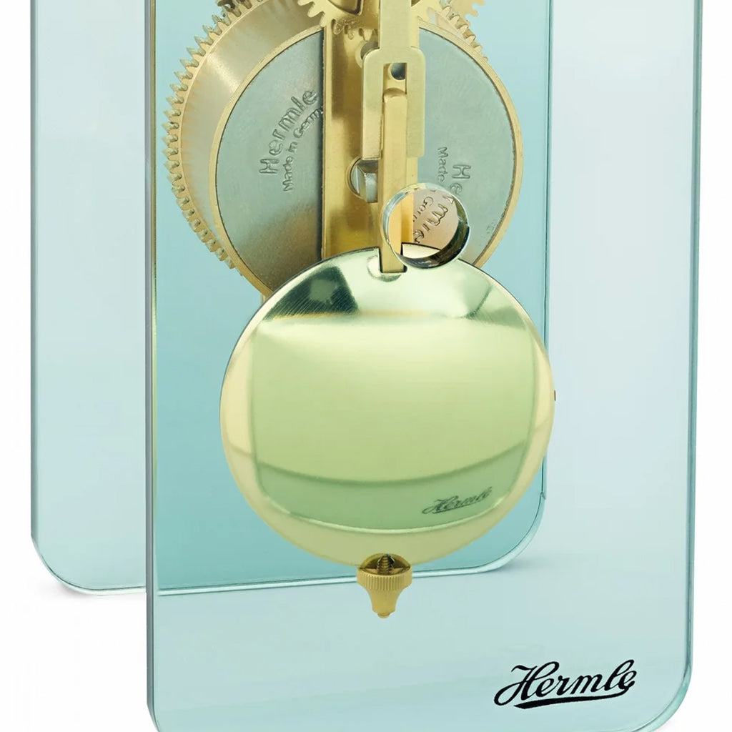 Hermle Miles Table Clock in Blue/Brass pendulum - Premier Clocks