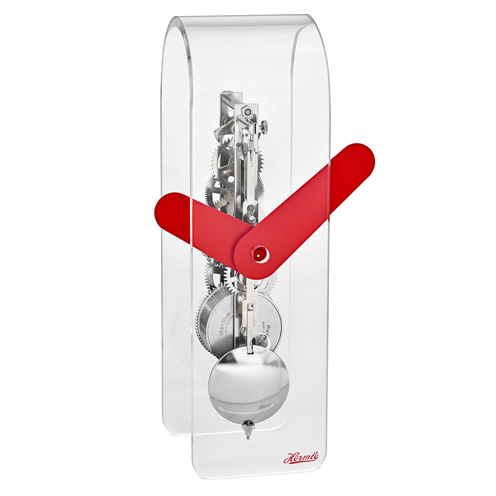 Hermle Miles Table Clock in Red/Silver - Premier Clocks