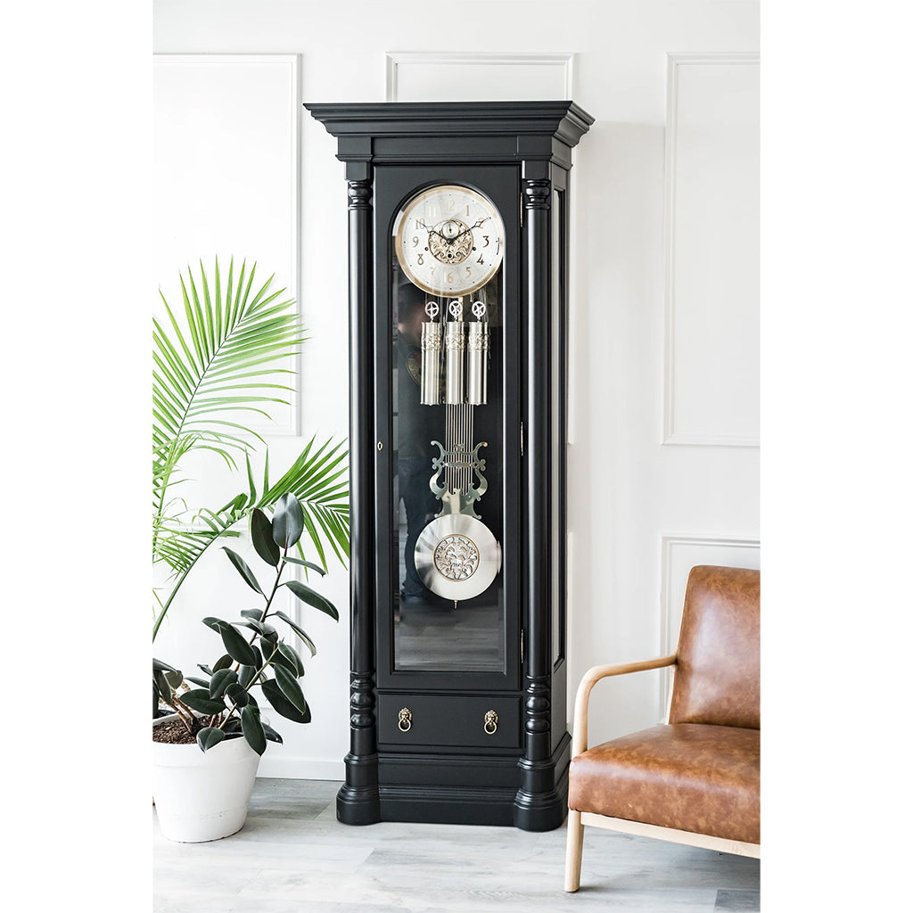 Hermle Nicolette Grandfather Clock in Black - Premier Clocks