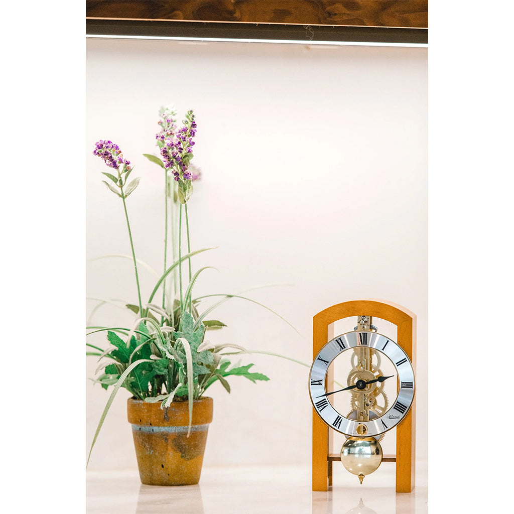 Hermle Patterson Table Clock in Light Cherry in decor - Premier Clocks