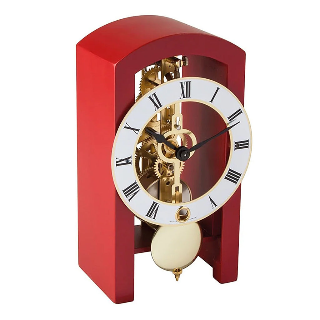 Hermle Patterson Table Clock in Red - Premier Clocks