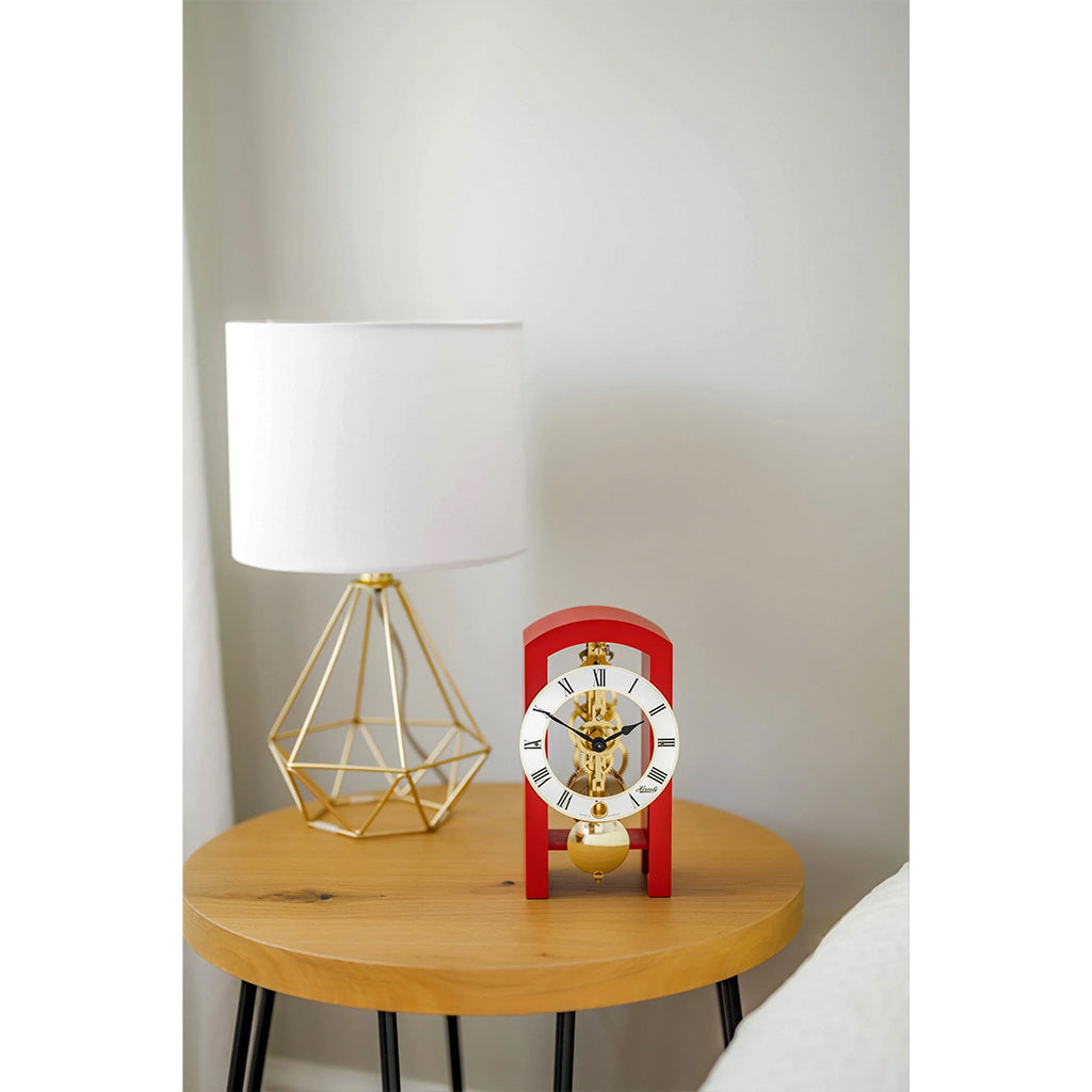 Hermle Patterson Table Clock in Red in interior decor - Premier Clocks