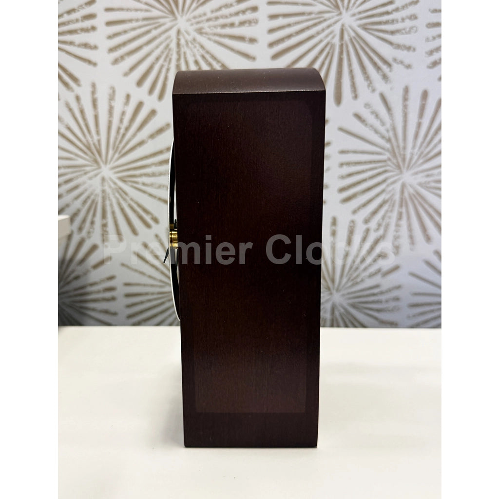 Hermle Patterson Table Clock in Walnut real photo of the side - Premier Clocks