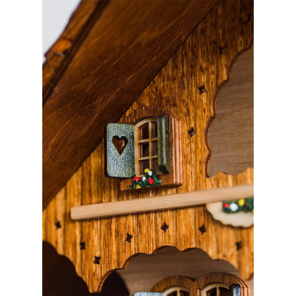 Hermle Phillip Cuckoo Clock wood details - Premier Clocks