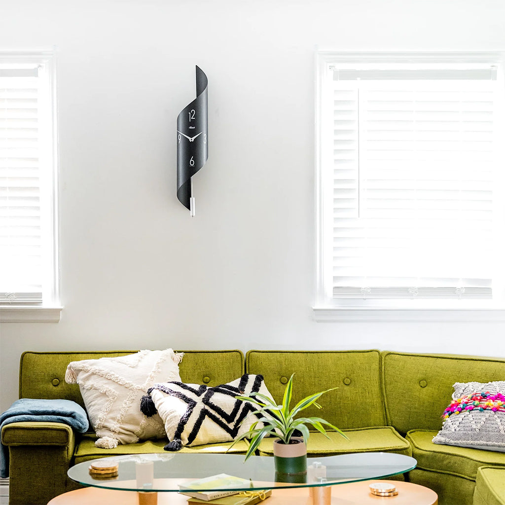 Hermle Savannah Wall Clock in Black in interior decor - Premier Clocks