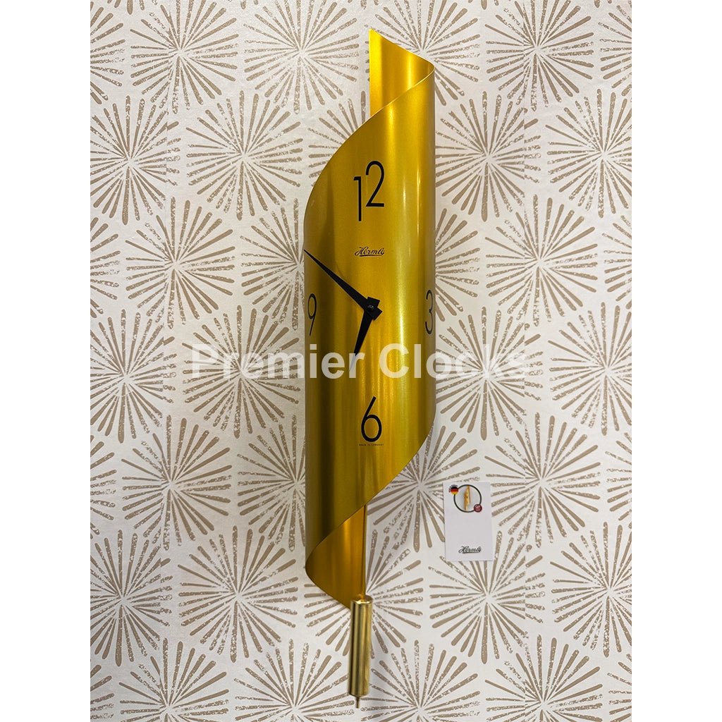 Hermle Savannah Wall Clock in Gold real photo of the front - Premier Clocks
