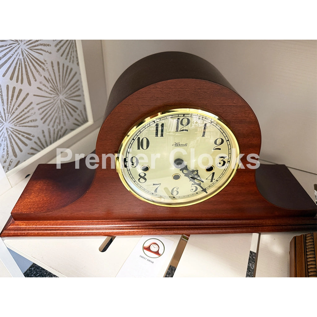 Hermle Sweet Briar Mechanical Mantel Clock in Cherry real photo of the top - Premier Clocks