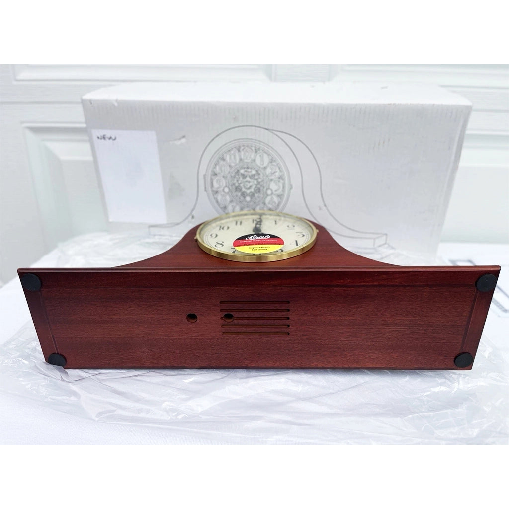 Hermle Sweet Briar Quartz Mantel Clock in Cherry real photo of the bottom - Premier Clocks