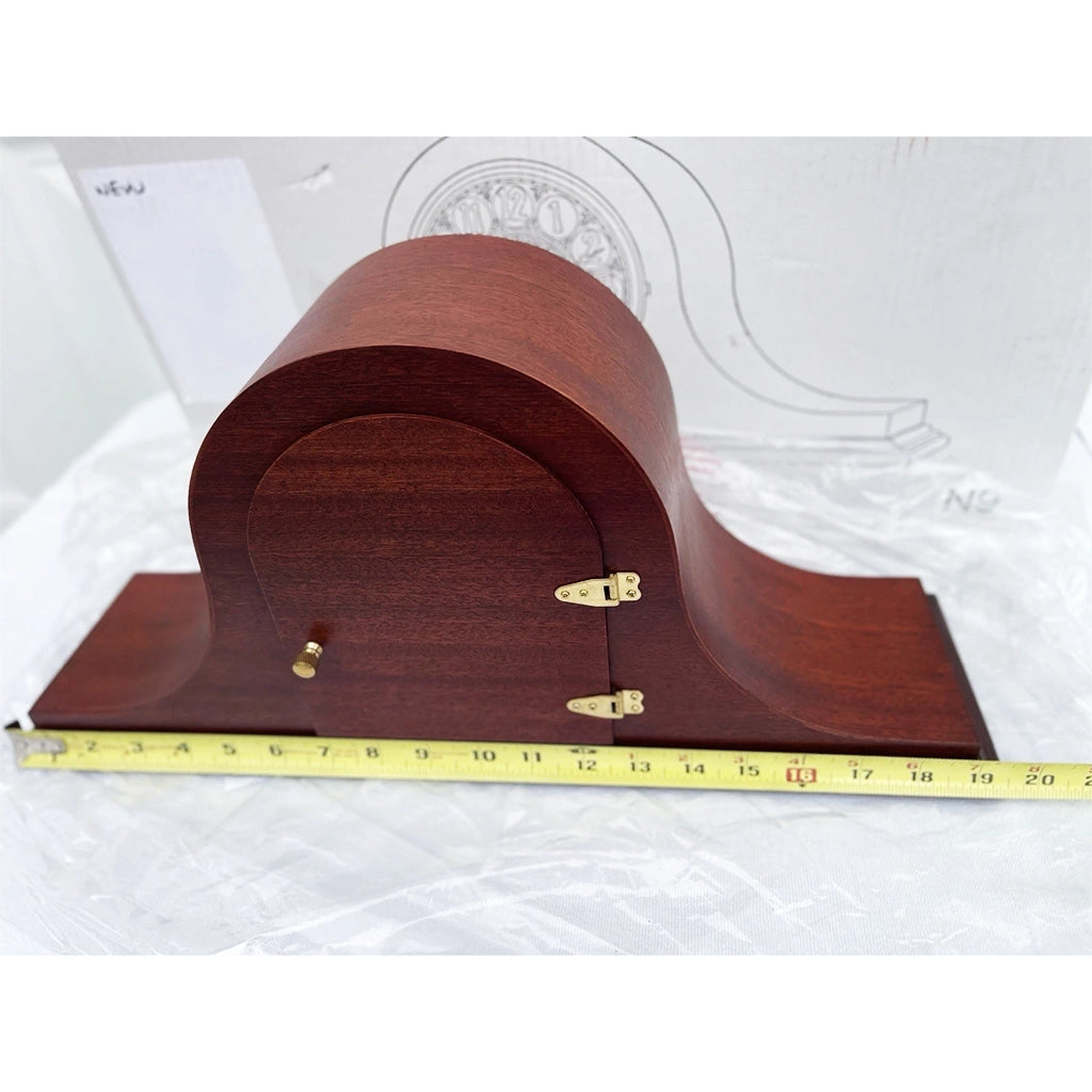 Hermle Sweet Briar Quartz Mantel Clock in Cherry real photo of the dimensions - Premier Clocks