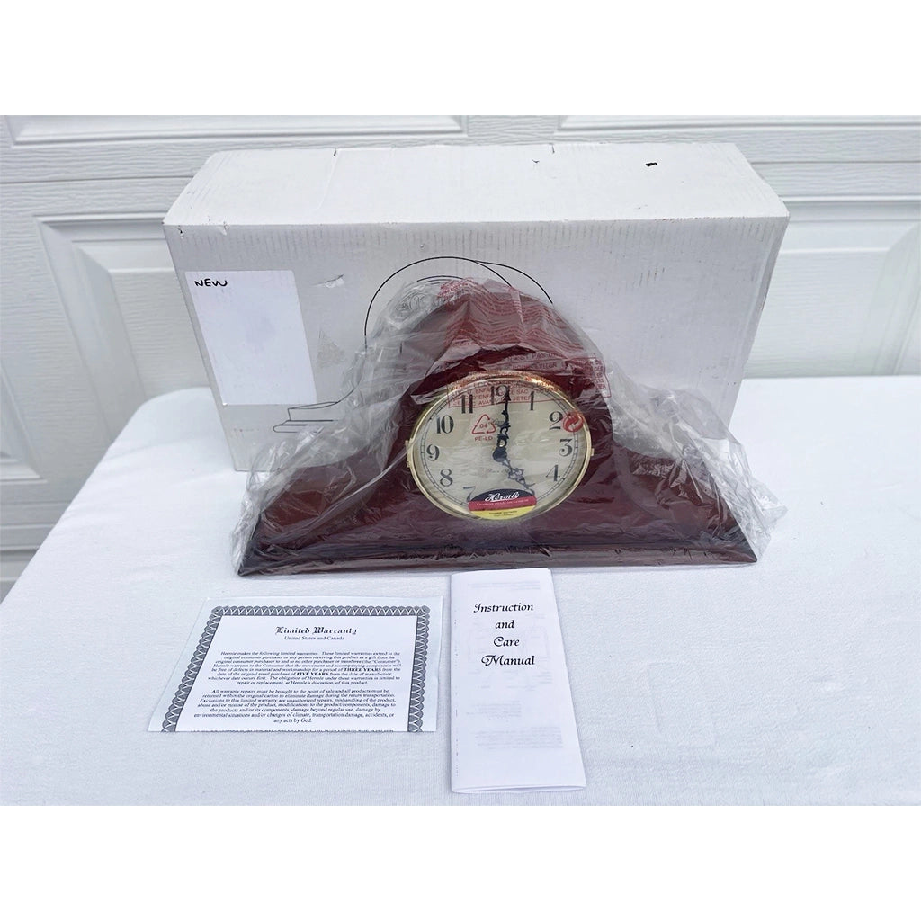 Hermle Sweet Briar Quartz Mantel Clock in Cherry real photo of the package - Premier Clocks