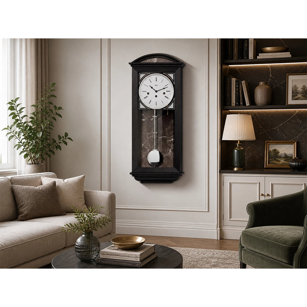 Hermle Taylor Wall Clock in Black in interior design - Premier Clocks