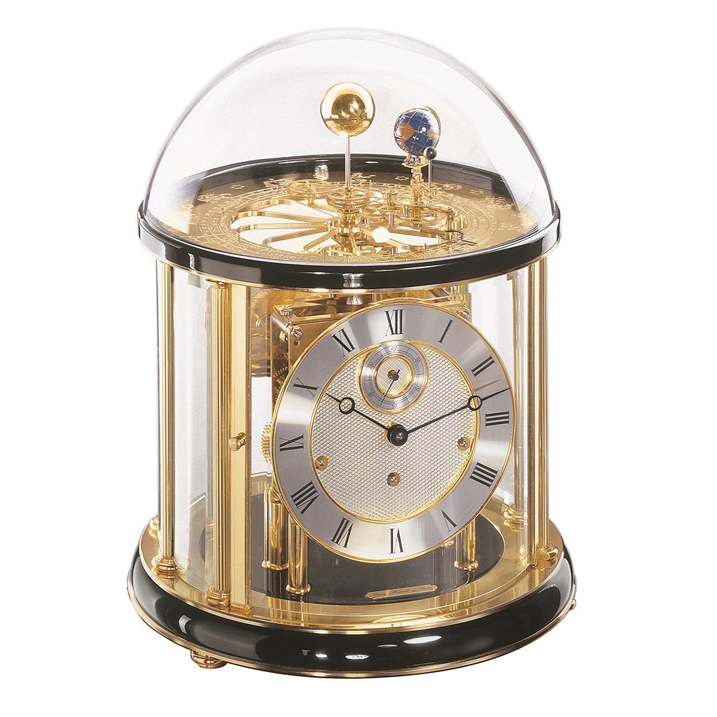 Hermle Tellurium Mantel Clock in Black/Brass - Premier Clocks
