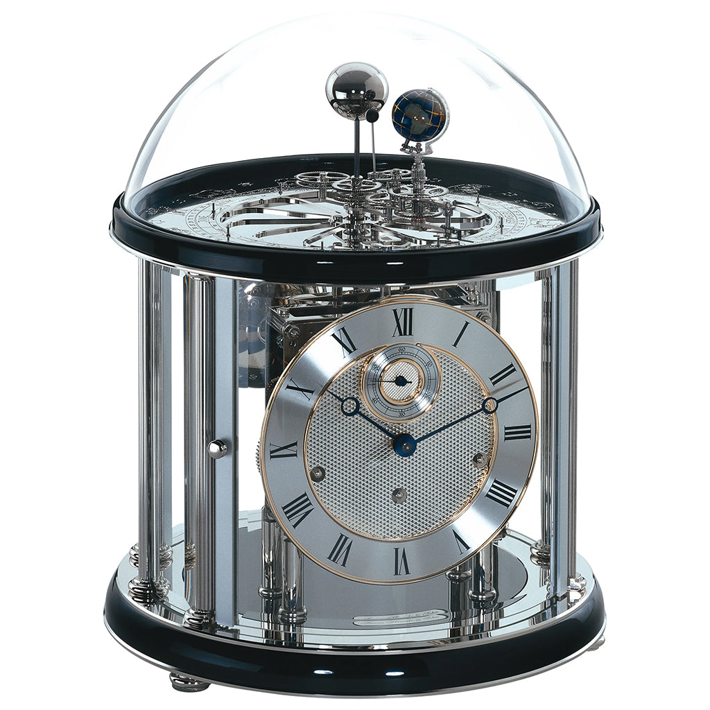 Hermle Tellurium Mantel Clock in Black/Nickel - Premier Clocks