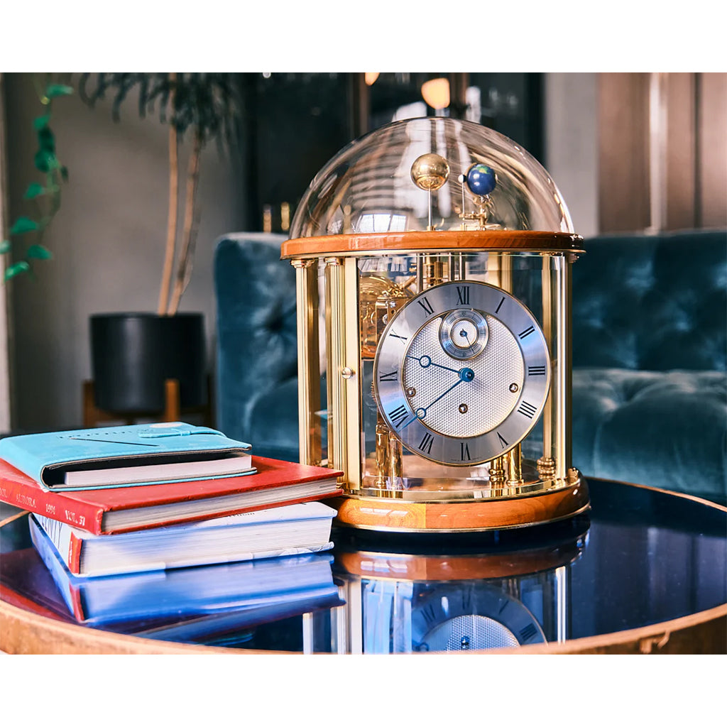 Hermle Tellurium Mantel Clock in Light Cherry lifestyle - Premier Clocks