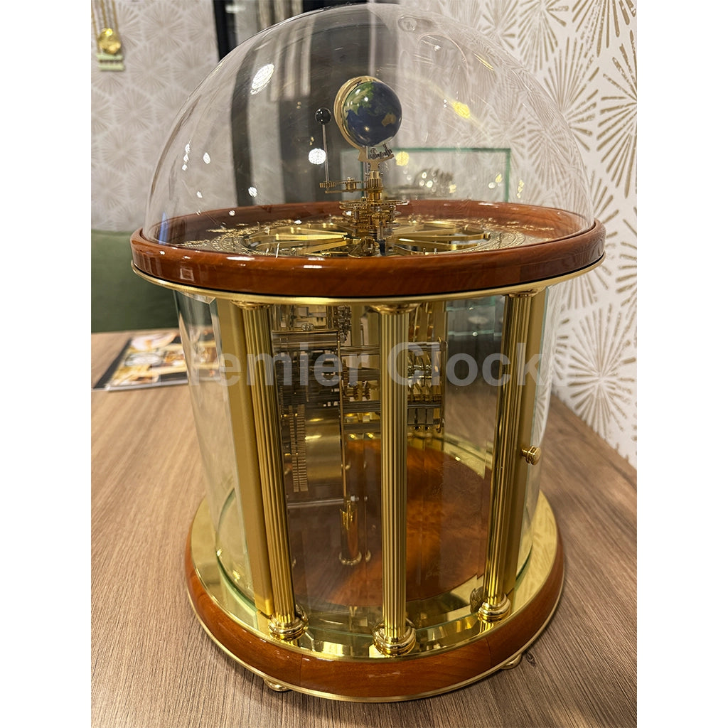 Hermle Tellurium Mantel Clock in Light Cherry real photo of the movement - Premier Clocks