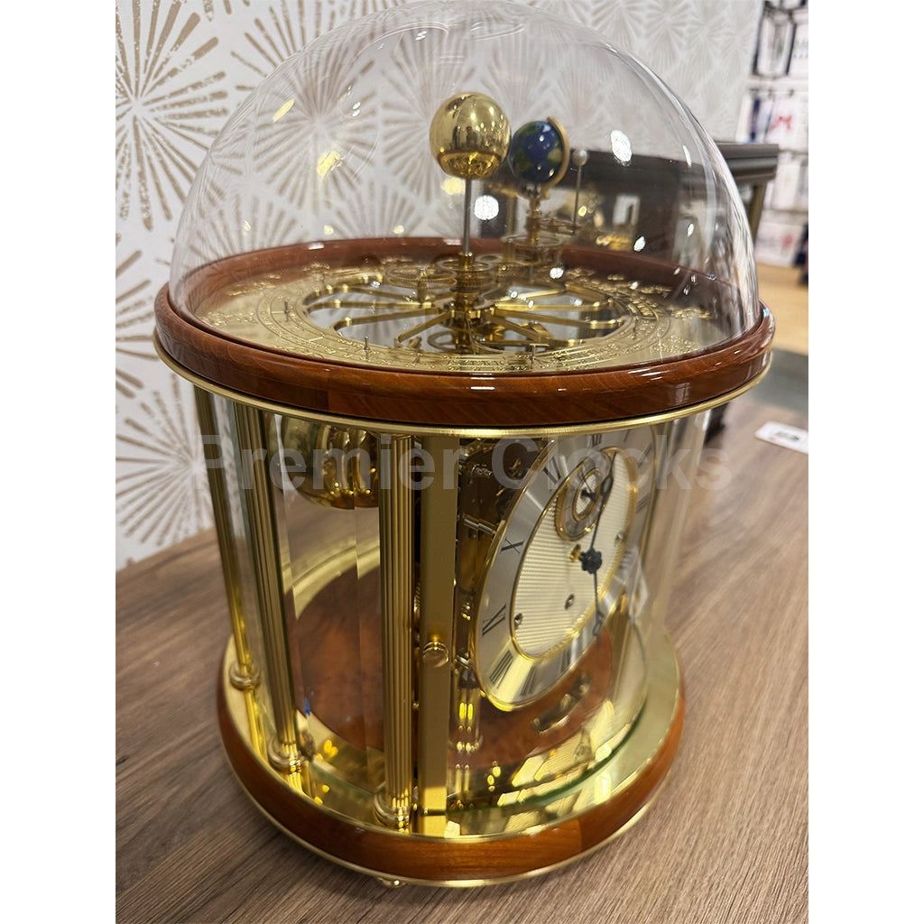 Hermle Tellurium Mantel Clock in Light Cherry real photo of the side - Premier Clocks