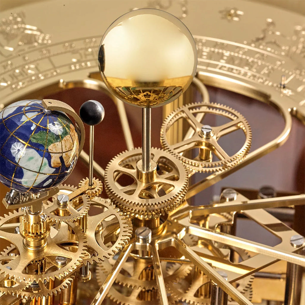 Hermle Tellurium Tourbillon Mantel Clock mechanism details - Premier Clocks