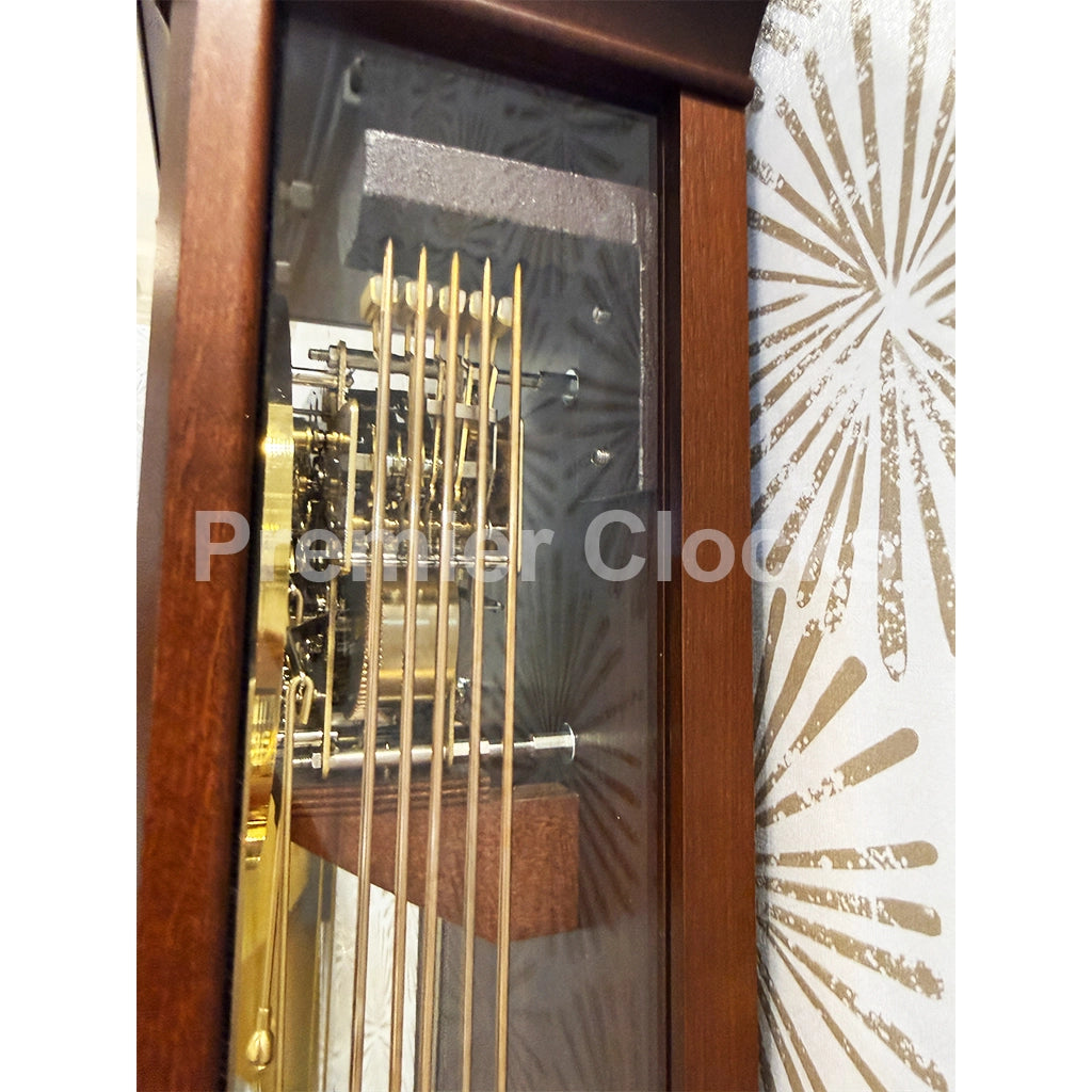 Hermle William Wall Clock in Walnut real photo of the chimes - Premier Clocks
