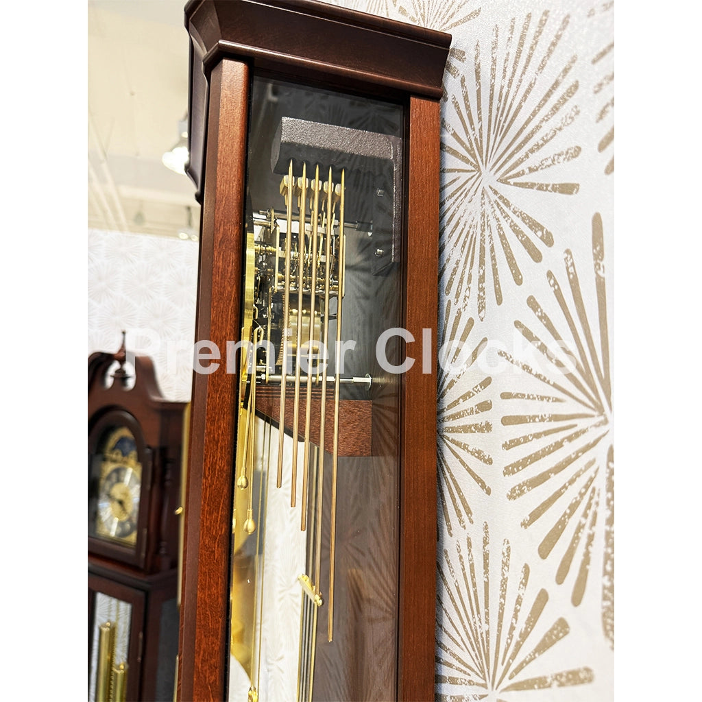 Hermle William Wall Clock in Walnut real photo of the side - Premier Clocks