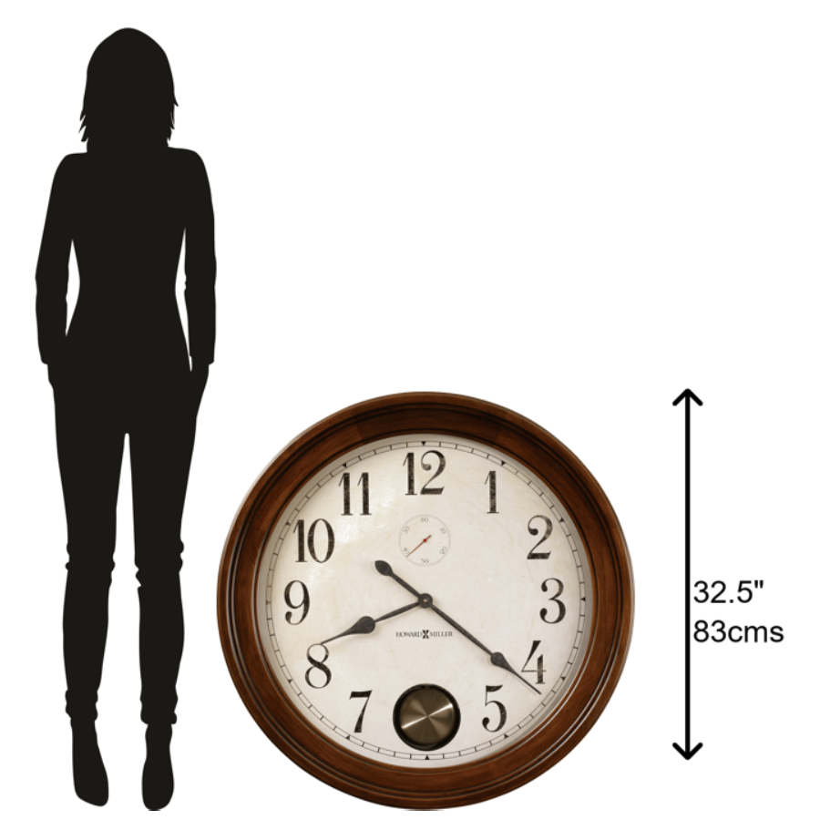 Howard Miller Auburn Wall Clock 620484 scale - Premier Clocks