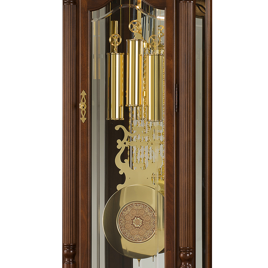 Howard Miller Baldwin Grandfather Clock 611200 with cable-driven weights and pendulum with a decorated center - Premier Clocks