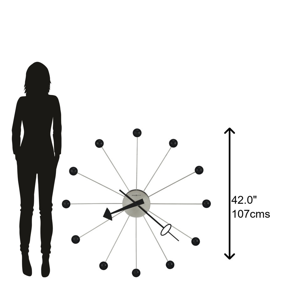 Howard Miller Ball Clock II Wall Clock 625527 scale - Premier Clocks