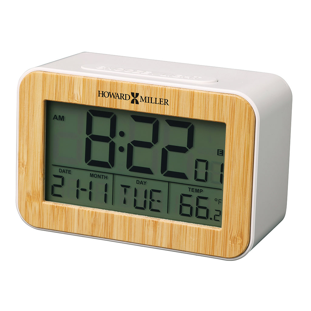 Howard Miller Bamboo Box Alarm Clock 645844 | Desk & Shelf Clocks