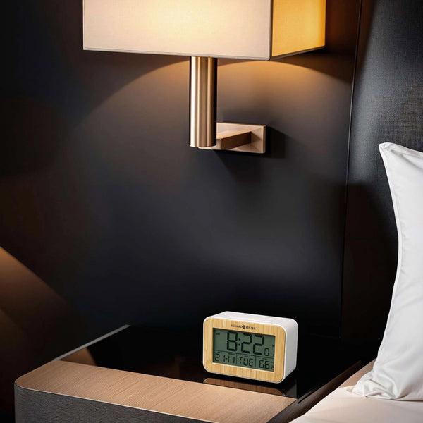 Howard Miller Bamboo Box Alarm Clock 645844 | Desk & Shelf Clocks