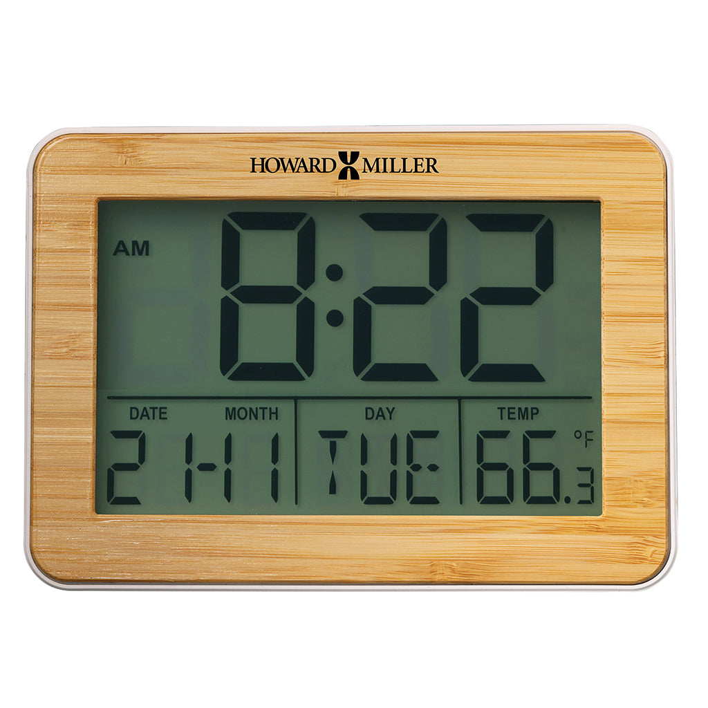 Howard Miller Bamboo Frame Alarm Clock 645845 - Premier Clocks