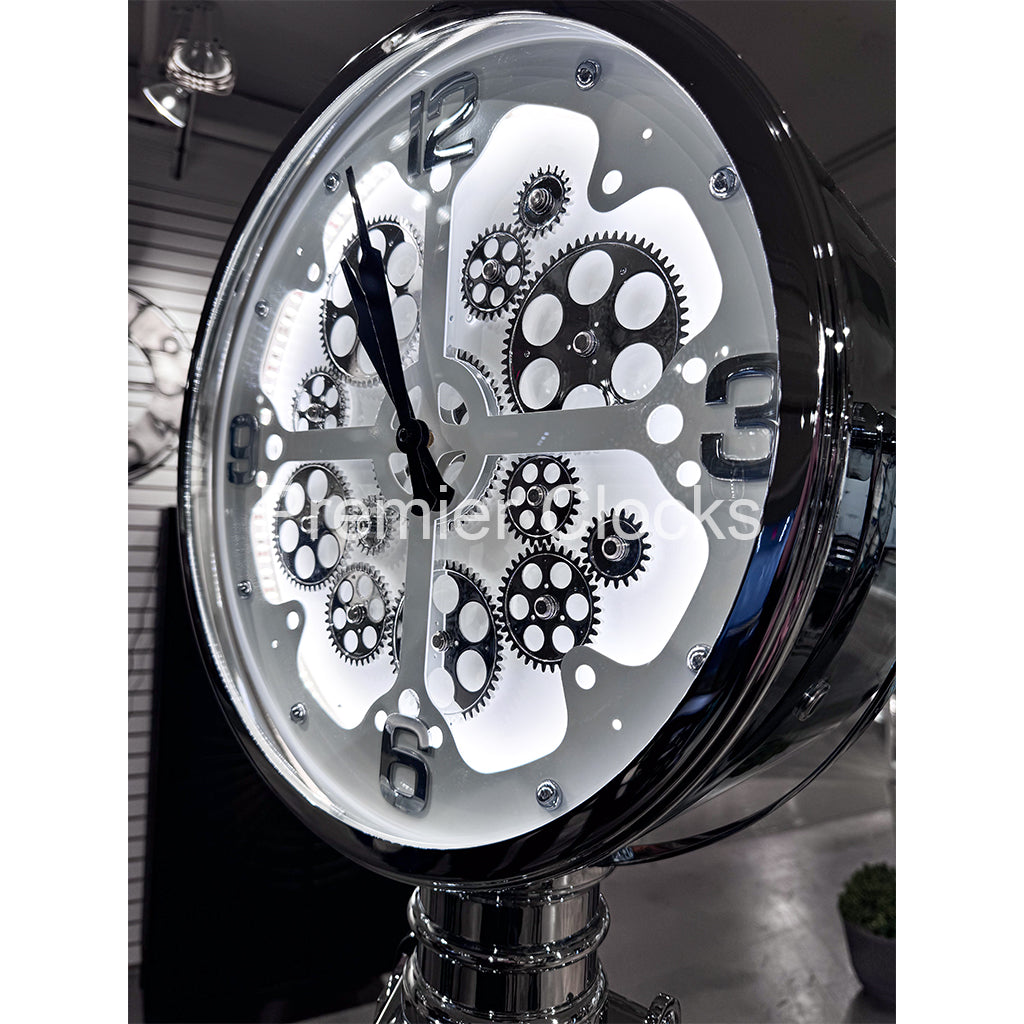 Howard Miller Caspian Tripod Floor Clock 615174 real photo of the dial with LED light - Premier Clocks