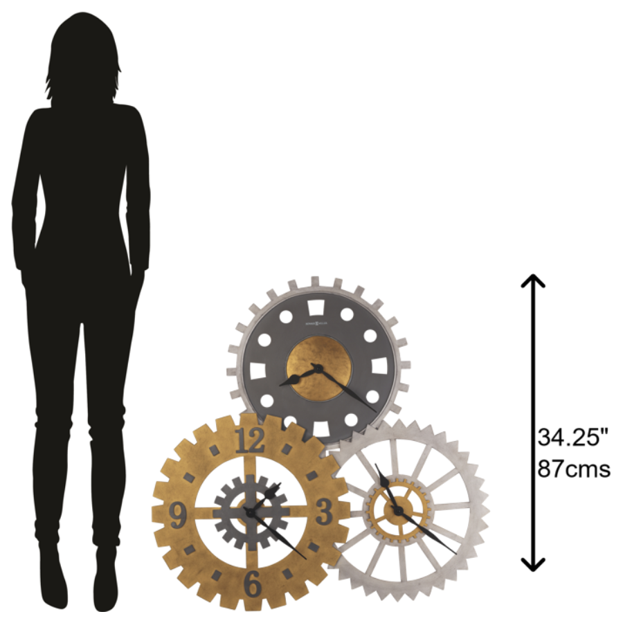 Howard Miller Cogwheel II Gallery Wall Clock 625735 scale - Premier Clocks