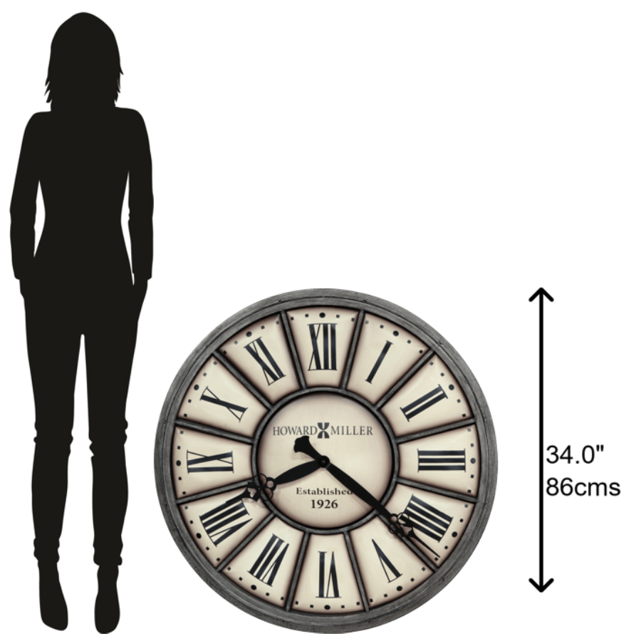 Howard Miller Company Time II Wall Clock 625613 scale - Premier Clocks